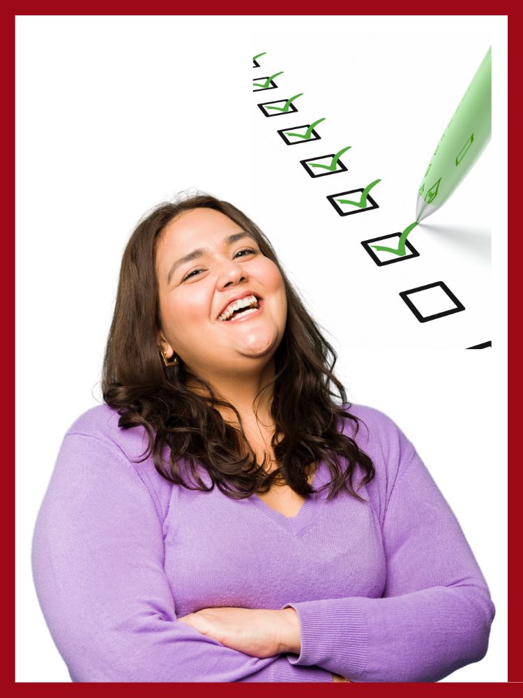 Frau mit Checkliste